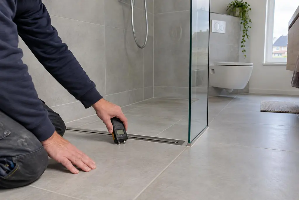 Lekdetectie Houten – badkamer in een nieuwbouwwoning